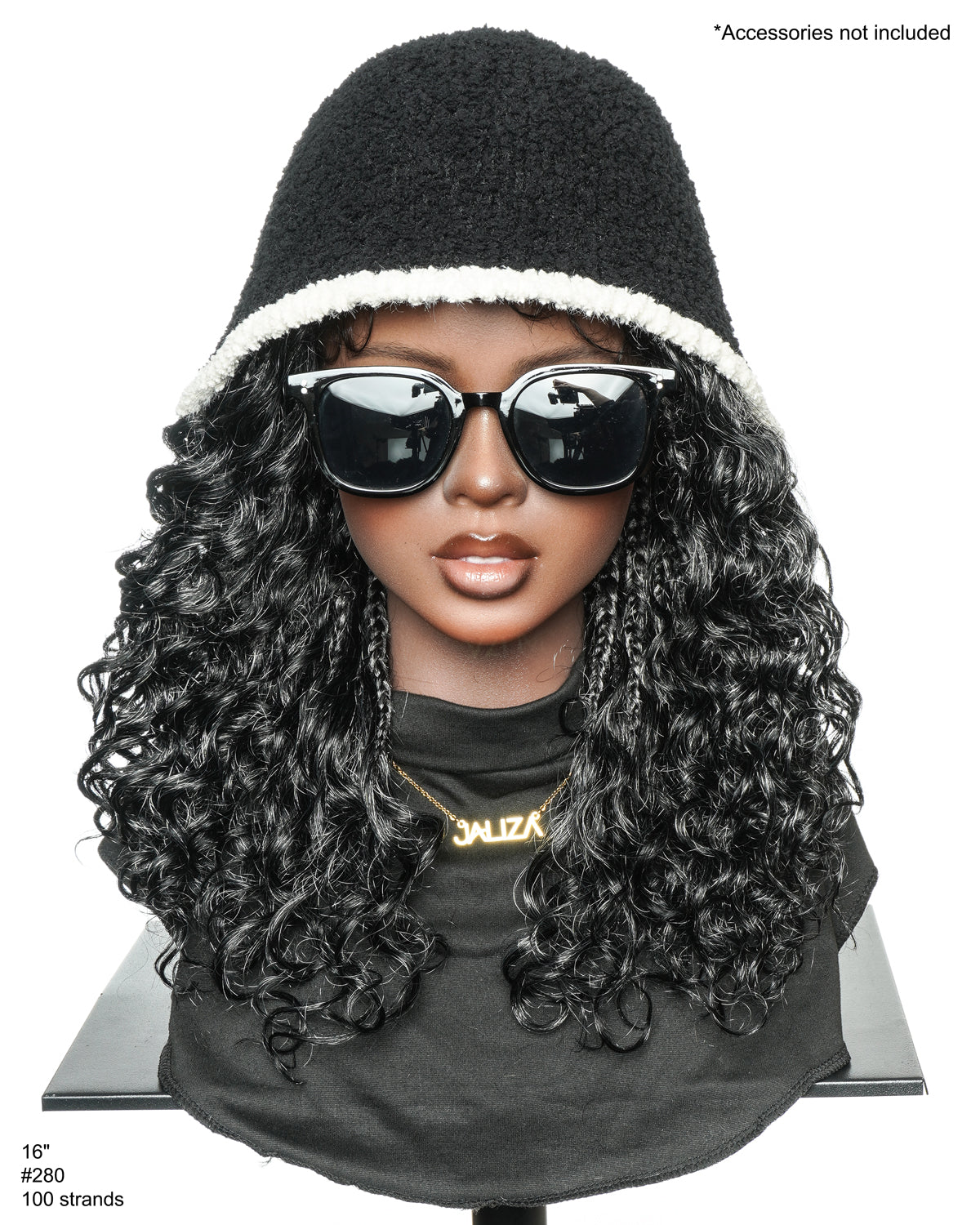 16" Salt & Pepper Deep Wave Curls Glueless HD Full Lace Boho Box Braided Wig – Human Hair & Synthetic Blend