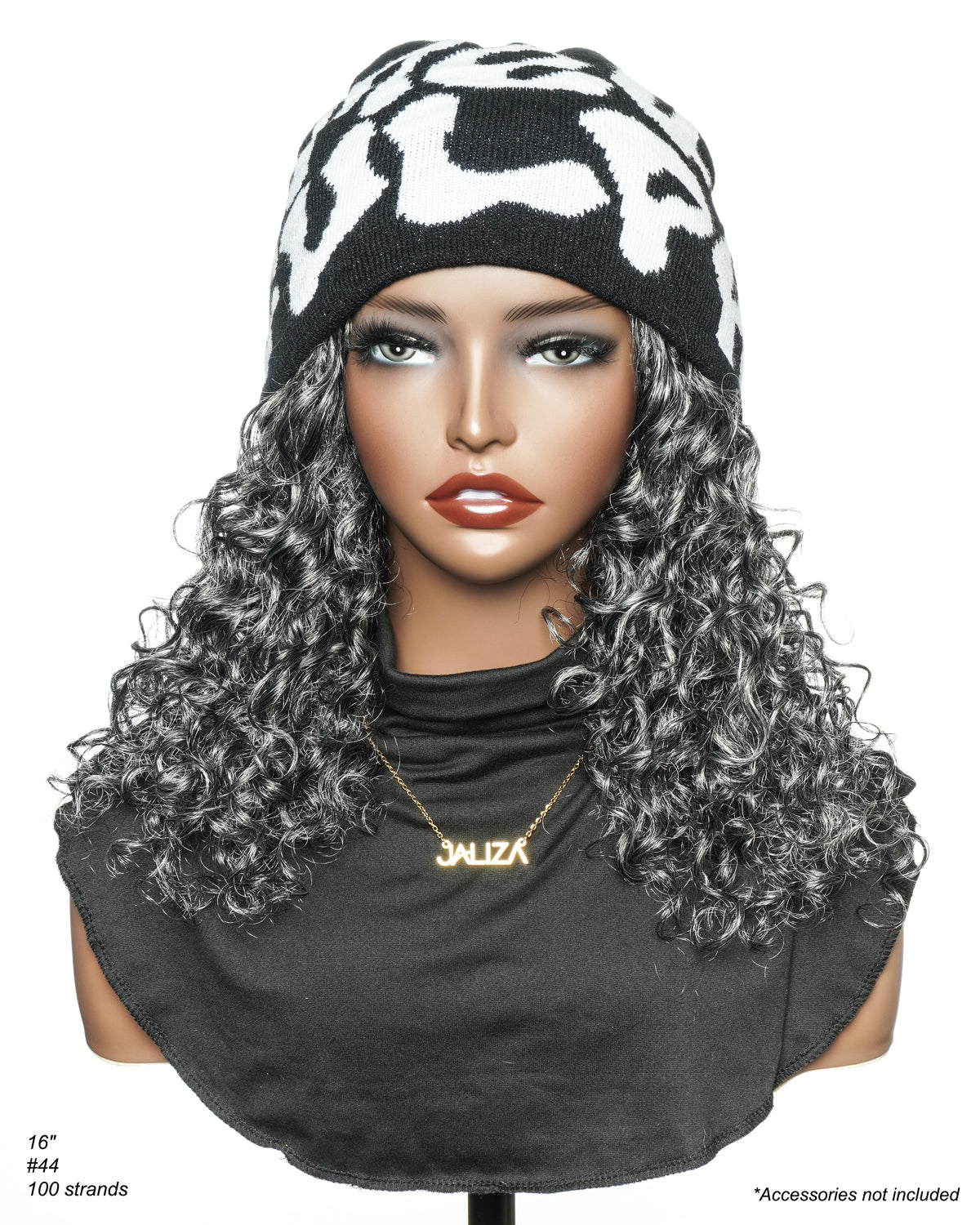 16" Salt & Pepper Deep Wave Curls Glueless HD Full Lace Boho Box Braided Wig – Human Hair & Synthetic Blend