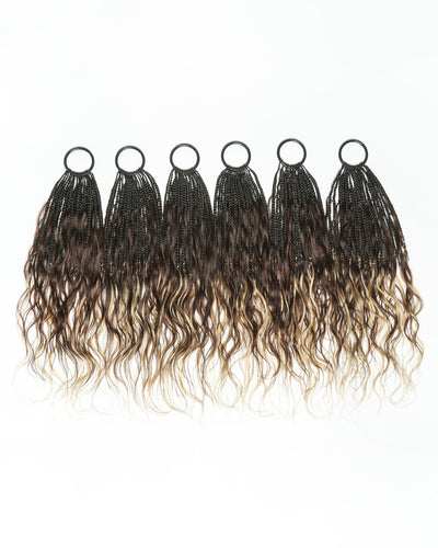 18" Ghost Loop™ Crochet Boho Braids With Body Wave Human Hair Curls