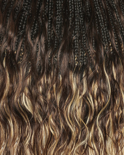 18" Ghost Loop™ Crochet Boho Braids With Body Wave Human Hair Curls