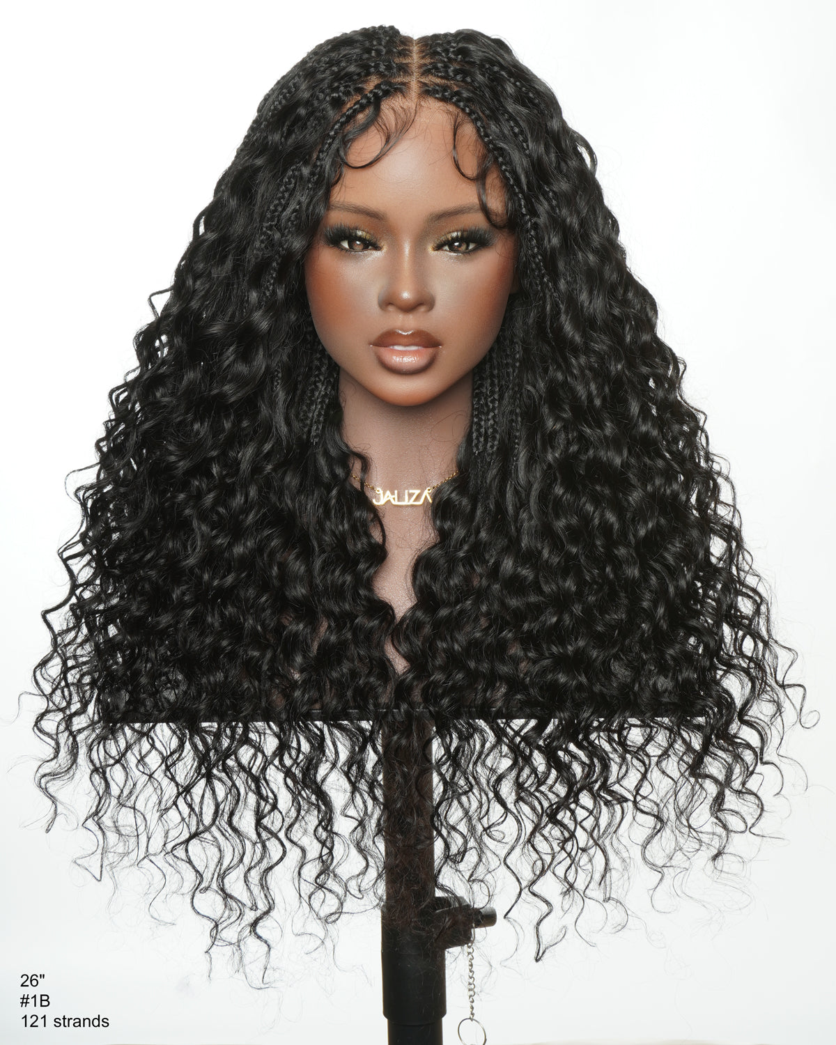 Amanda - Ultra-Dense Pre Bleached Swiss HD Lace Human Hair Curls Knotless Boho Box Braided Wig