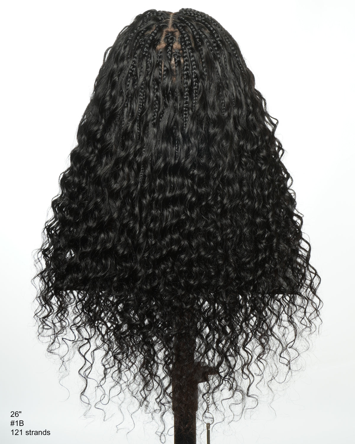 Amanda - Ultra-Dense Pre Bleached Swiss HD Lace Human Hair Curls Knotless Boho Box Braided Wig