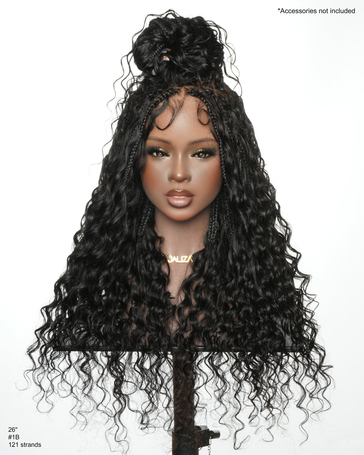Amanda - Ultra-Dense Pre Bleached Swiss HD Lace Human Hair Curls Knotless Boho Box Braided Wig