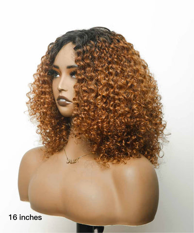 Bobrina 14" Glueless 100% Virgin Human Hair Afro Curly Bob Wig (for US Market Only)