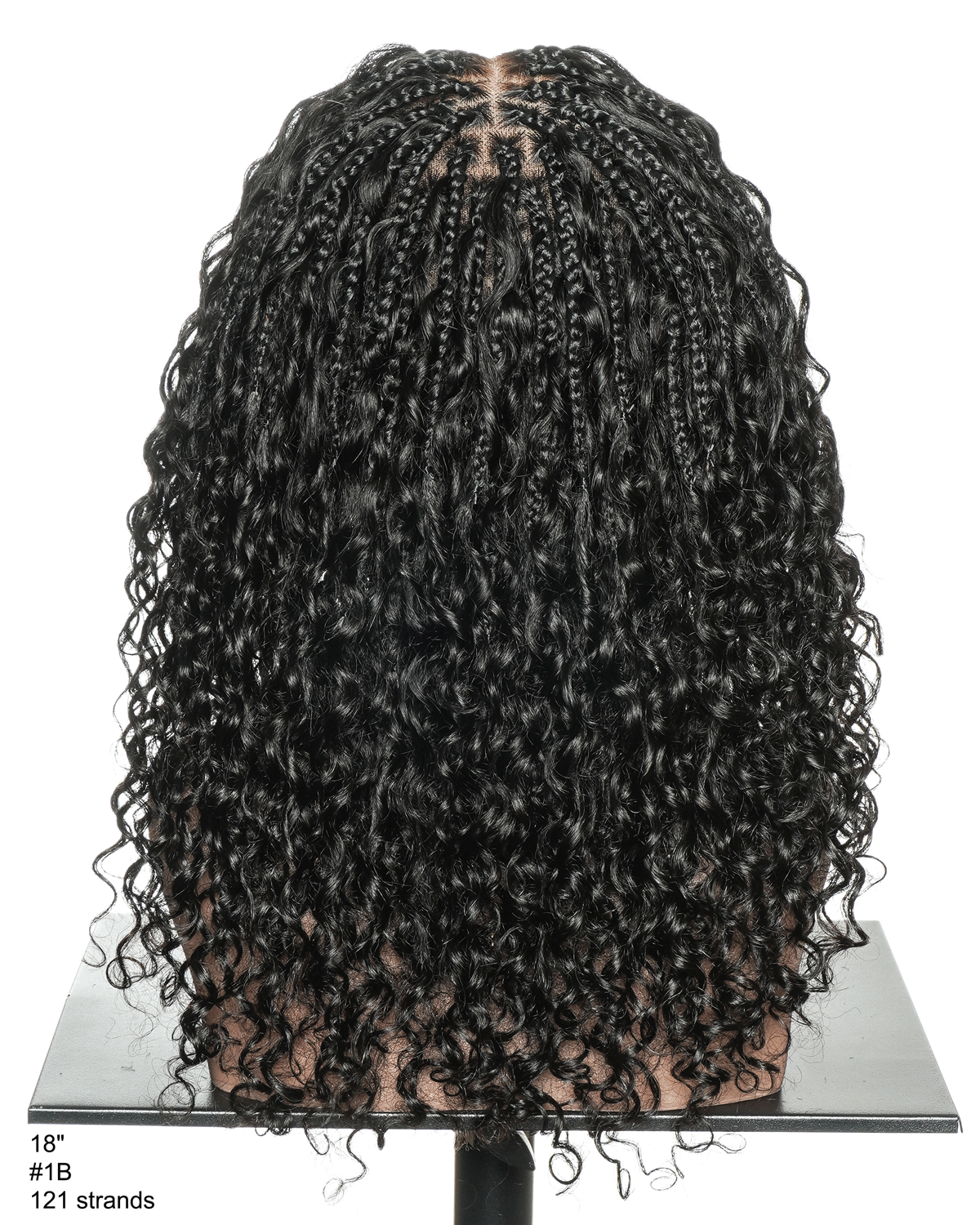 Nami - Drawstring Cap Glueless Water Wave Human Hair Curls Pre Bleached Swiss HD Full Lace Knotless Boho Box Braided Wig