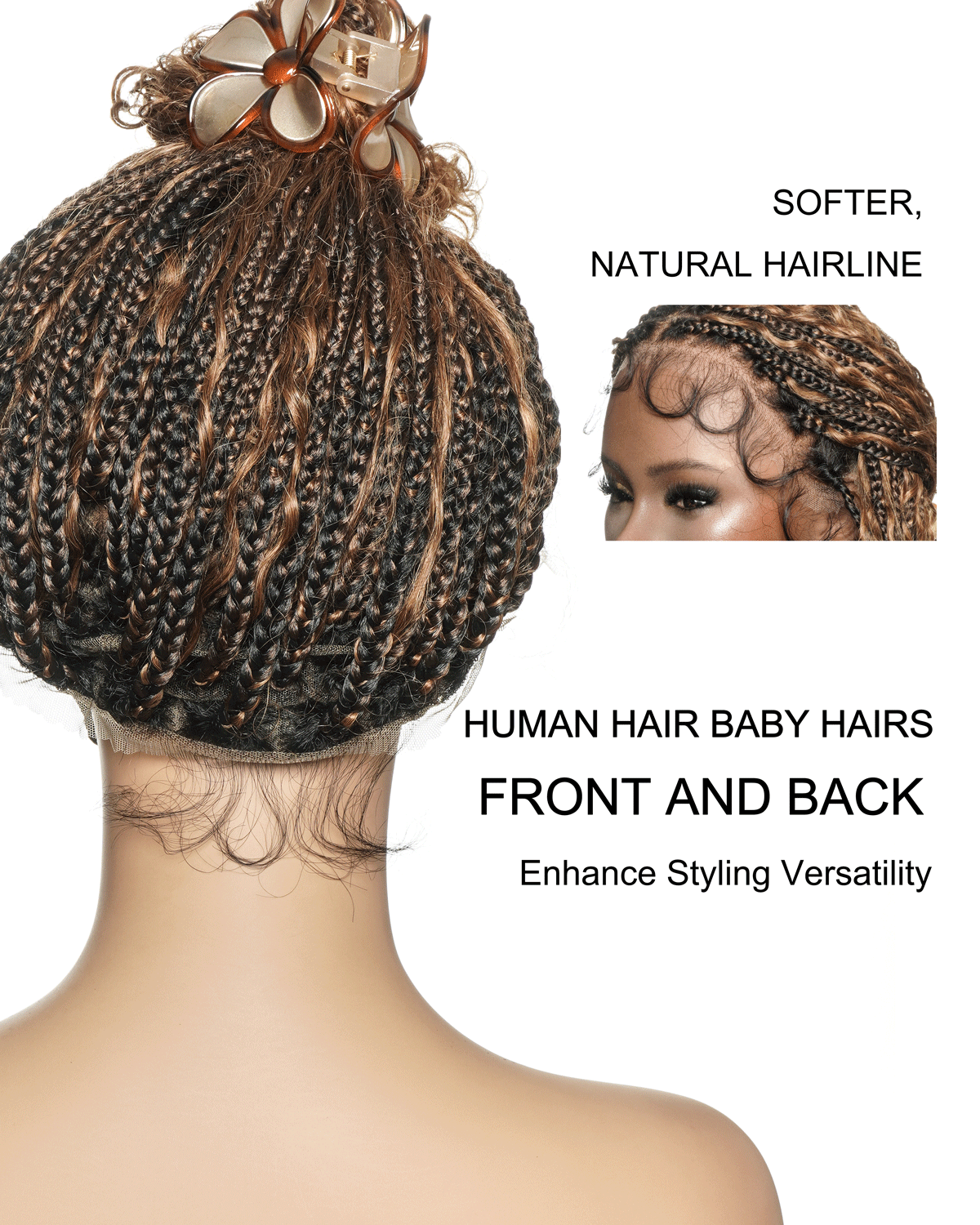 22 Inch Pre Bleached Water Wave Boho Box Braided Wig