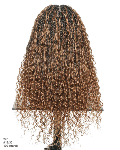 22 Inch Pre Bleached Water Wave Boho Box Braided Wig