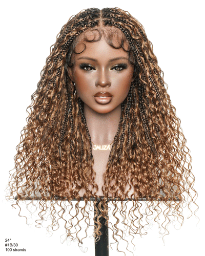 22 Inch Pre Bleached Water Wave Boho Box Braided Wig