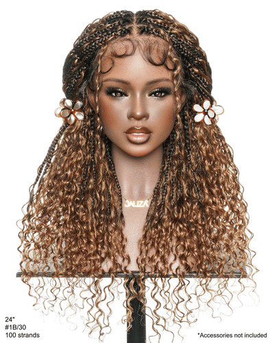22 Inch Pre Bleached Water Wave Boho Box Braided Wig