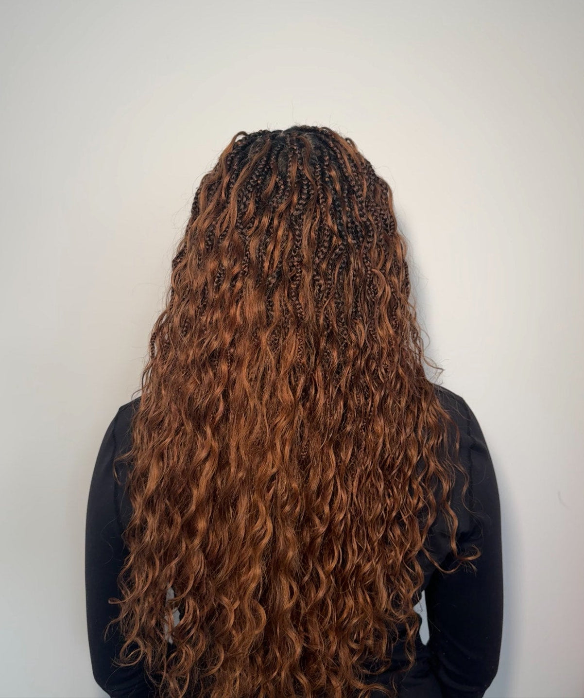 Wavina - 24 Inches Wavy Box Braids with Human Hair Cascading Boho Waves Boho Box Braided Wig