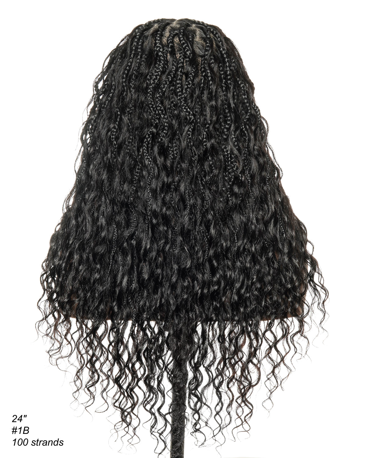 Wavina - 24 Inches Wavy Box Braids with Human Hair Cascading Boho Waves Boho Box Braided Wig